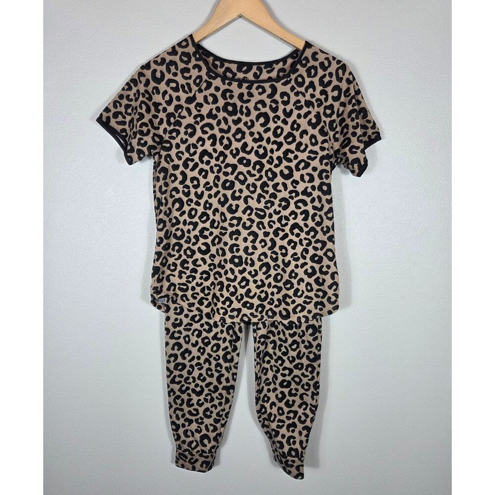 Kate Spade Woman's Cheetah Print Loungewear Sleepwear Pajama Set Size Small